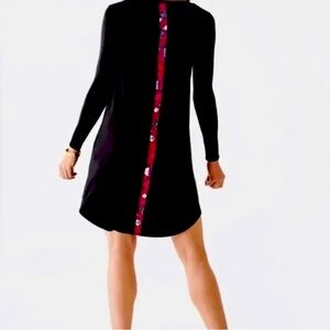 Matilda Jane Long Sleeve Black Casual Minimalist Midi Flowy Dress Size Medium